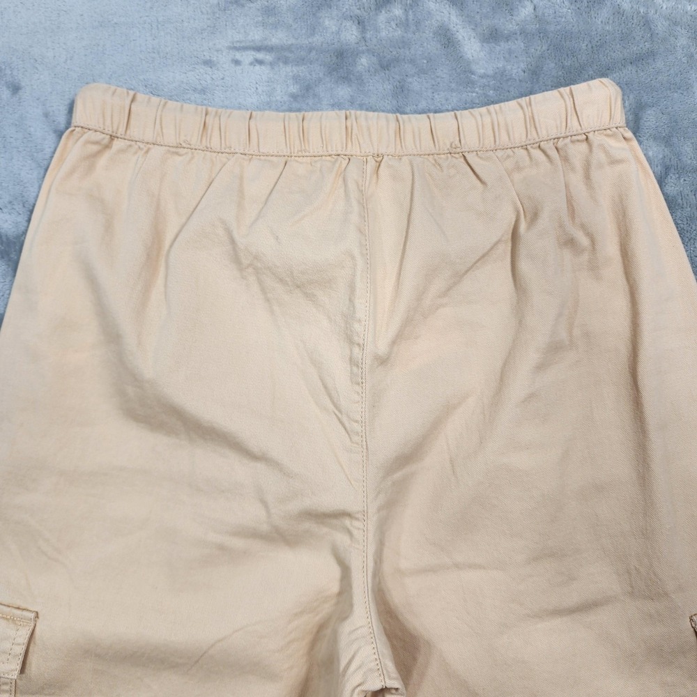 NEW Roxy Pants Womens XS Beige Twill Cargo Wide Leg Cotton Khaki Drawstring - Picture 3 of 14